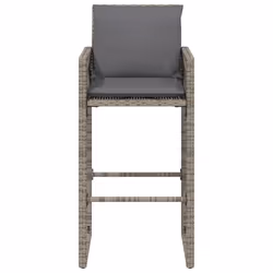 VidaXL 368707 sedia da esterno Terrazzo Seduta imbottita Rattan sintetico, Acciaio Grigio - Vista aggiuntiva 5