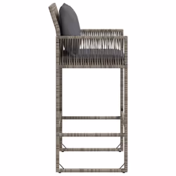 VidaXL 368707 sedia da esterno Terrazzo Seduta imbottita Rattan sintetico, Acciaio Grigio - Vista aggiuntiva 6