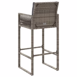 VidaXL 368707 sedia da esterno Terrazzo Seduta imbottita Rattan sintetico, Acciaio Grigio - Vista aggiuntiva 7