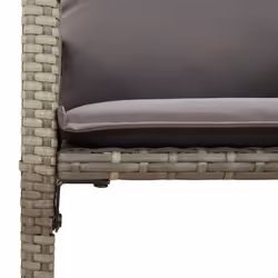 VidaXL 368707 sedia da esterno Terrazzo Seduta imbottita Rattan sintetico, Acciaio Grigio - Vista aggiuntiva 8
