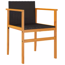 VidaXL 368708 sedia da esterno Terrazzo Legno di acacia, Rattan sintetico, Acciaio Nero - Vista aggiuntiva 4