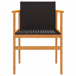 VidaXL 368708 sedia da esterno Terrazzo Legno di acacia, Rattan sintetico, Acciaio Nero - Vista aggiuntiva 5