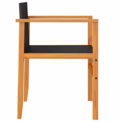 VidaXL 368708 sedia da esterno Terrazzo Legno di acacia, Rattan sintetico, Acciaio Nero - Vista aggiuntiva 6