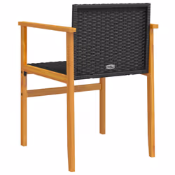 VidaXL 368708 sedia da esterno Terrazzo Legno di acacia, Rattan sintetico, Acciaio Nero - Vista aggiuntiva 7