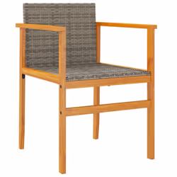 VidaXL 368709 sedia da esterno Terrazzo Legno di acacia, Rattan sintetico, Acciaio Grigio - Vista aggiuntiva 4