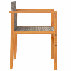 VidaXL 368709 sedia da esterno Terrazzo Legno di acacia, Rattan sintetico, Acciaio Grigio - Vista aggiuntiva 6