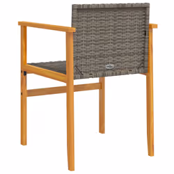 VidaXL 368709 sedia da esterno Terrazzo Legno di acacia, Rattan sintetico, Acciaio Grigio - Vista aggiuntiva 7