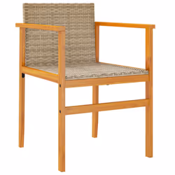 VidaXL 368710 sedia da esterno Terrazzo Legno di acacia, Rattan sintetico, Acciaio Beige - Vista aggiuntiva 4