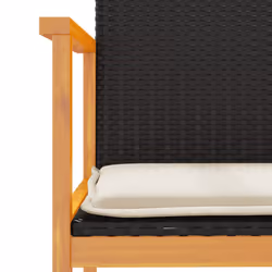 VidaXL 368711 sedia da esterno Terrazzo Seduta imbottita Legno di acacia, Rattan sintetico, Acciaio Crema, Bianco - Vista aggiuntiva 8