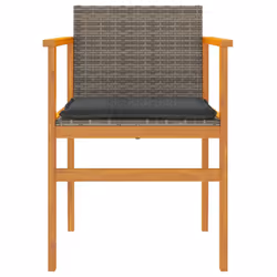 VidaXL 368712 sedia da esterno Terrazzo Seduta imbottita Legno di acacia, Rattan sintetico, Acciaio Grigio - Vista aggiuntiva 5