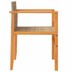 VidaXL 368713 sedia da esterno Terrazzo Seduta imbottita Legno di acacia, Rattan sintetico, Acciaio Crema, Bianco - Vista aggiuntiva 6