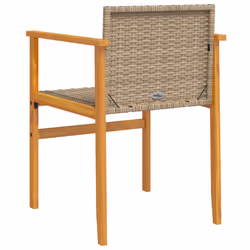 VidaXL 368713 sedia da esterno Terrazzo Seduta imbottita Legno di acacia, Rattan sintetico, Acciaio Crema, Bianco - Vista aggiuntiva 7