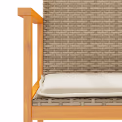 VidaXL 368713 sedia da esterno Terrazzo Seduta imbottita Legno di acacia, Rattan sintetico, Acciaio Crema, Bianco - Vista aggiuntiva 8