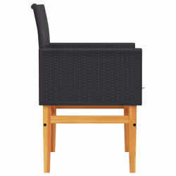 VidaXL 368714 sedia da esterno Terrazzo Seduta imbottita Legno di acacia, Rattan sintetico, Acciaio Crema, Bianco - Vista aggiuntiva 6