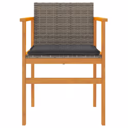 VidaXL 368715 sedia da esterno Terrazzo Seduta imbottita Legno di acacia, Rattan sintetico, Acciaio Grigio - Vista aggiuntiva 5