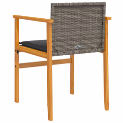 VidaXL 368715 sedia da esterno Terrazzo Seduta imbottita Legno di acacia, Rattan sintetico, Acciaio Grigio - Vista aggiuntiva 7