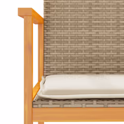 VidaXL 368716 sedia da esterno Terrazzo Seduta imbottita Legno di acacia, Rattan sintetico, Acciaio Crema, Bianco - Vista aggiuntiva 8