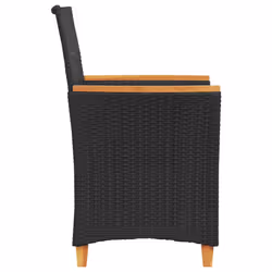 VidaXL 368717 sedia da esterno Terrazzo Seduta imbottita Legno di acacia, Rattan sintetico, Acciaio Crema, Bianco - Vista aggiuntiva 6