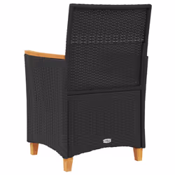 VidaXL 368717 sedia da esterno Terrazzo Seduta imbottita Legno di acacia, Rattan sintetico, Acciaio Crema, Bianco - Vista aggiuntiva 7