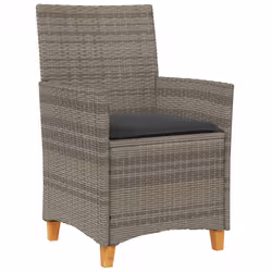VidaXL 368718 sedia da esterno Terrazzo Seduta imbottita Legno di acacia, Rattan sintetico, Acciaio Grigio - Vista aggiuntiva 4