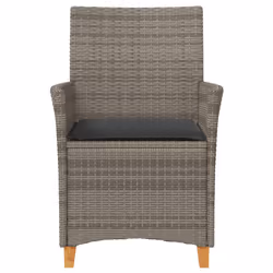 VidaXL 368718 sedia da esterno Terrazzo Seduta imbottita Legno di acacia, Rattan sintetico, Acciaio Grigio - Vista aggiuntiva 5
