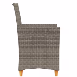 VidaXL 368718 sedia da esterno Terrazzo Seduta imbottita Legno di acacia, Rattan sintetico, Acciaio Grigio - Vista aggiuntiva 6