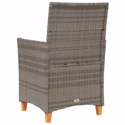 VidaXL 368718 sedia da esterno Terrazzo Seduta imbottita Legno di acacia, Rattan sintetico, Acciaio Grigio - Vista aggiuntiva 7