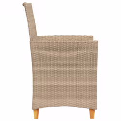 VidaXL 368719 sedia da esterno Terrazzo Seduta imbottita Legno di acacia, Rattan sintetico, Acciaio Crema, Bianco - Vista aggiuntiva 6