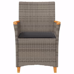 VidaXL 368721 sedia da esterno Terrazzo Seduta imbottita Legno di acacia, Rattan sintetico, Acciaio Grigio - Vista aggiuntiva 5