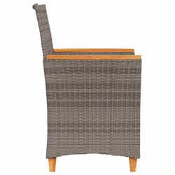 VidaXL 368721 sedia da esterno Terrazzo Seduta imbottita Legno di acacia, Rattan sintetico, Acciaio Grigio - Vista aggiuntiva 6