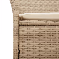 VidaXL 368722 sedia da esterno Terrazzo Seduta imbottita Legno di acacia, Rattan sintetico, Acciaio Crema, Bianco - Vista aggiuntiva 8