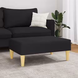 vidaXL Poggiapiedi Nero 77x55x31 cm in Tessuto - Vista aggiuntiva 3