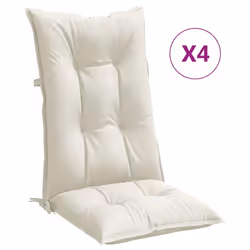 vidaXL Cuscini Sedia Schiena Alta 4 Crema Mélange 120x50x7 Tessuto - Vista aggiuntiva 2