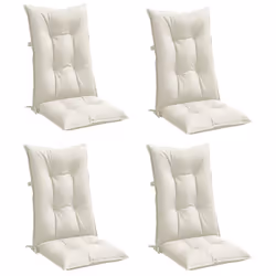vidaXL Cuscini Sedia Schiena Alta 4 Crema Mélange 120x50x7 Tessuto - Vista aggiuntiva 3