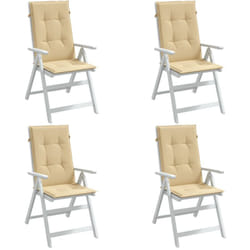 Cuscini Sedia Schiena Alta 4 Beige Mélange 120x50x4 Tessuto - Vidaxl