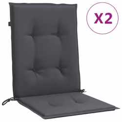 vidaXL Cuscini Sedia Schiena Bassa 2 pz Antracite Mélange 100x50x4 cm - Vista aggiuntiva 2
