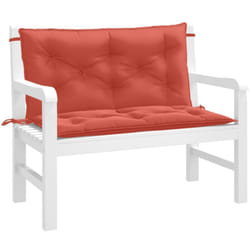 Cuscini Panca Giardino 2pz Rosso Mélange 100x50x7cm Tessuto Vidaxl 634501