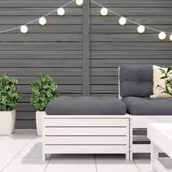 Poggiapiedi da Giardino con Cuscino Legno Massello Pino Biancocod mxl 115328 - Vista aggiuntiva 3