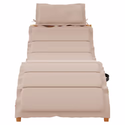 vidaXL Lettino Prendisole con Cuscino Tortora Legno Massello di Acacia - Vista aggiuntiva 3