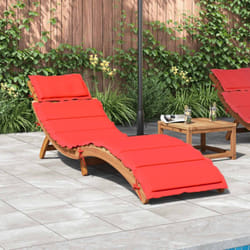 Vidaxl - Lettino Prendisole con Cuscino Rosso Legno Massello di Acacia