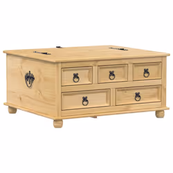 vidaXL Scatola Portaoggetti Corona 90x78x45 cm Legno Massello di Pino - Vista aggiuntiva 2