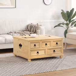 vidaXL Scatola Portaoggetti Corona 90x78x45 cm Legno Massello di Pino - Vista aggiuntiva 3