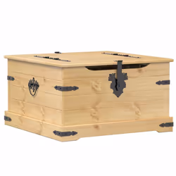 vidaXL Scatola Portaoggetti Corona 78x78x45 cm Legno Massello di Pino - Vista aggiuntiva 2