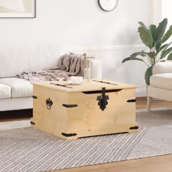 vidaXL Scatola Portaoggetti Corona 78x78x45 cm Legno Massello di Pino - Vista aggiuntiva 3