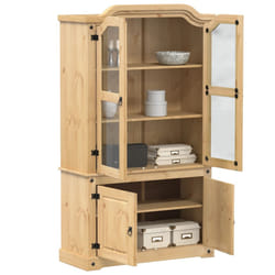 vidaXL Vetrina Corona 103,5x42x180 cm in Legno Massello di Pino