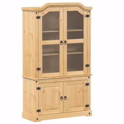 vidaXL Vetrina Corona 103,5x42x180 cm in Legno Massello di Pino - Vista aggiuntiva 2