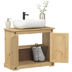 vidaXL Mobile Lavabo da Bagno Corona 73x33x60cm Legno Massello di Pino
