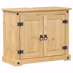 vidaXL Mobile Lavabo da Bagno Corona 73x33x60cm Legno Massello di Pino - Vista aggiuntiva 2