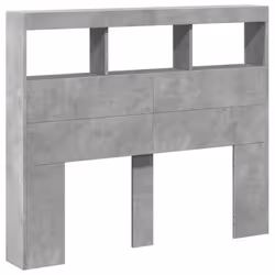 vidaXL Testiera con Contenitore a LED Grigio Cemento 120x17x102 cm - Vista aggiuntiva 3