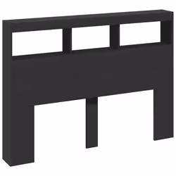vidaXL Testiera con Contenitore a LED Nera 140x17x102 cm - Vista aggiuntiva 3